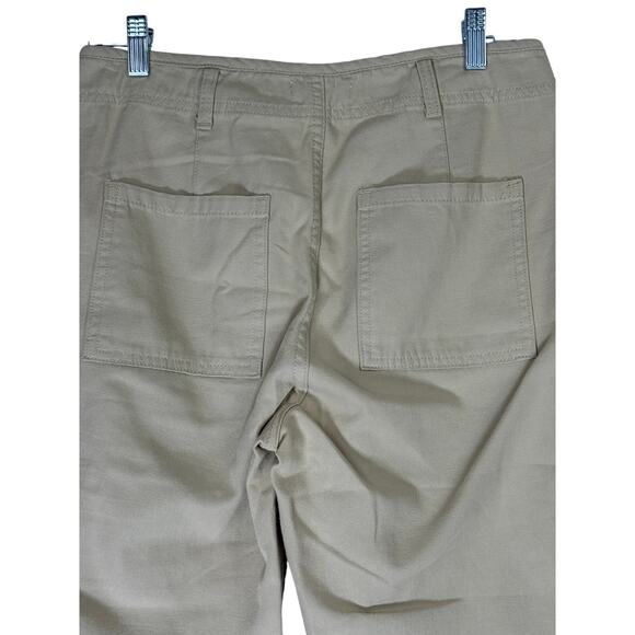 Mod Ref Tan Button Closure Straight Leg 100% Cotton High Waist Bottoms Size M - Picture 5 of 9